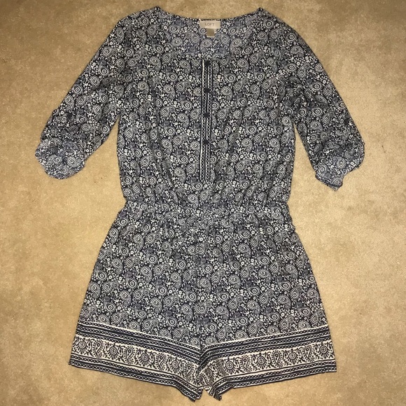 LOFT Navy Paisley Romper - Picture 2 of 8